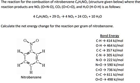 SOLVED: The reaction for the combustion of nitrobenzene C6H5NO ...