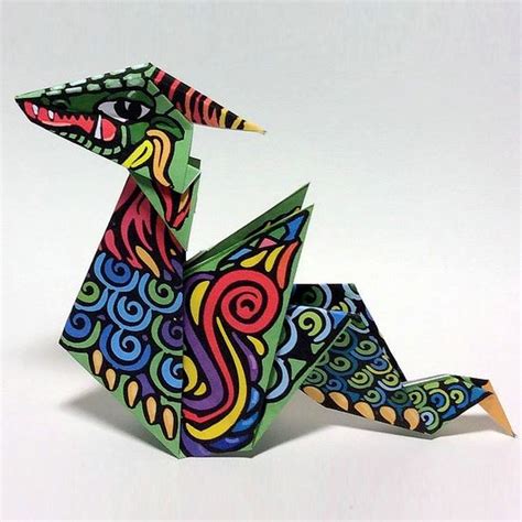 Printable Origami Dragon Tektonten Papercraft