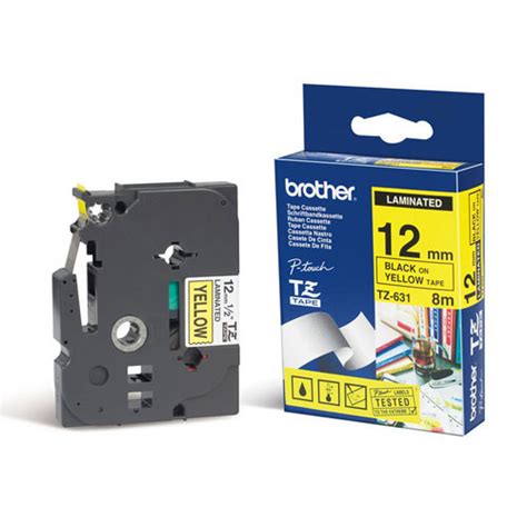 Brother TZ 631 12mm Black On Yellow Laminated Tape Help Tech Co Ltd