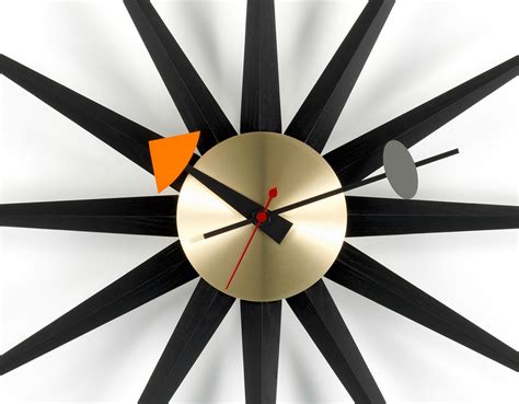 George Nelson Sunburst Clock Blackbrass