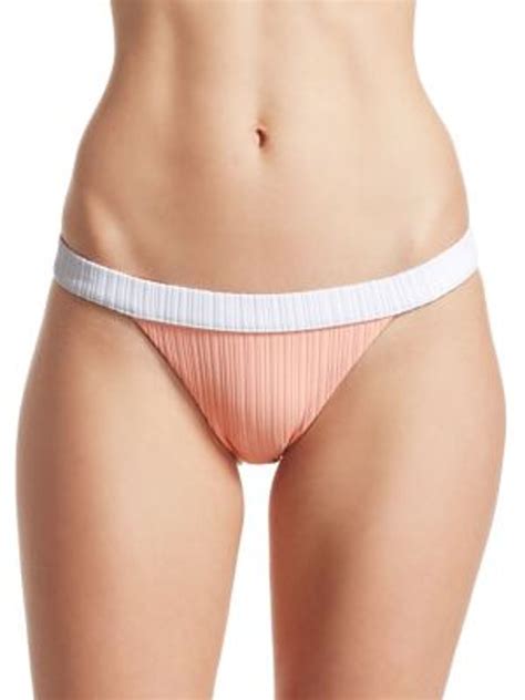 Onia Leila Two Tone Bikini Bottom In Pink Whats On The Star