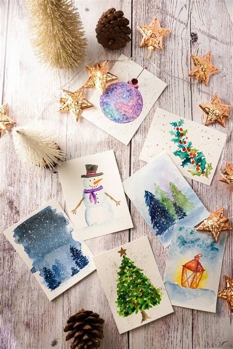 Printable Watercolor Christmas Cards | Christmas card art, Painted ...