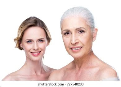 Naked Adult Daughter Mother Isolated On Stock Photo 727548283