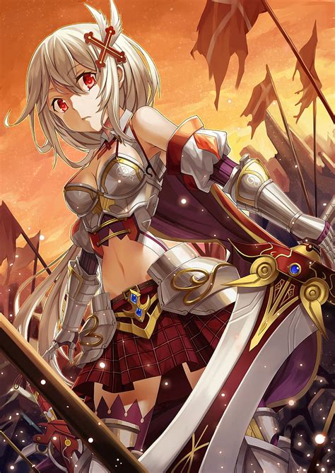 HD Wallpaper Anime Anime Girls Armor Cleavage Sword Original