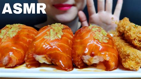 Asmr 대왕연어초밥 새우튀김 Mukbang Giant Salmon Sushi Shrimp Tempura 리얼사운드 먹방 No