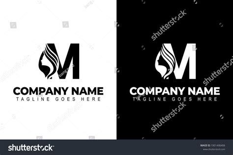 Letter M Beauty Women Face Logo Stock Vector Royalty Free 1901490406