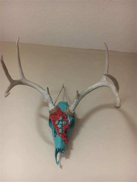 Hand Painted And Beaded Deer Skull For Sale In Navasota Tx Offerup