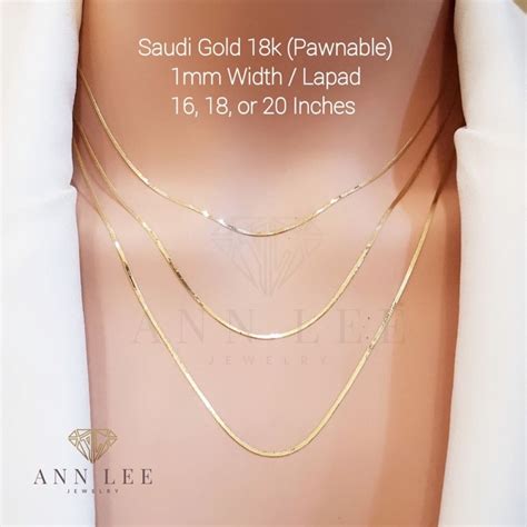 Pawnable Real Saudi Gold 18k Omega Snake Flat Chain Necklace Shopee