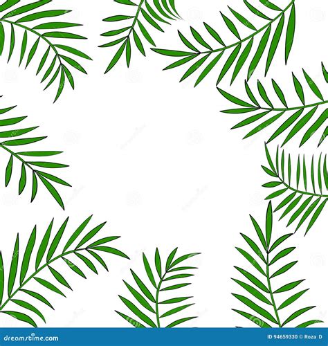 Palm Branch Border Clip Art