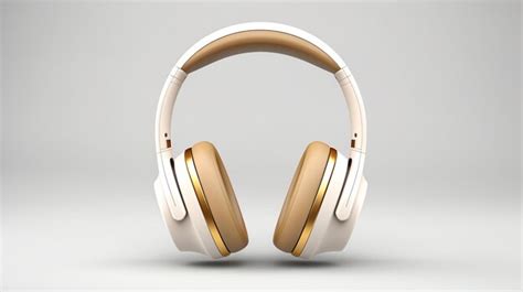 Premium Ai Image A Pair Of White And Gold Headphones