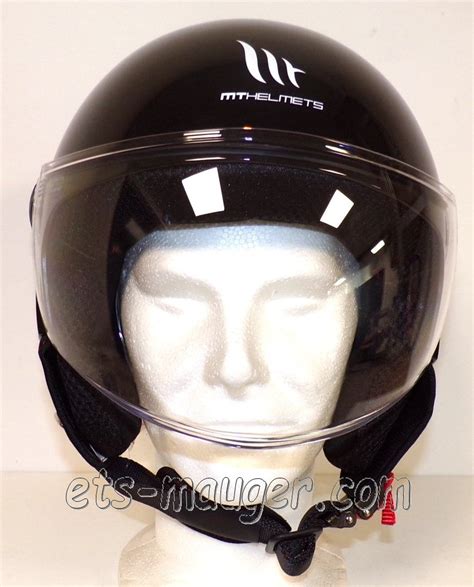 Casque Jet Mt Street Noir Brillant Taille S Ets Mauger