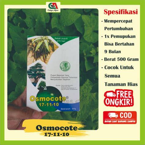 Jual Pupuk Daun Dekastar Osmocote 17 11 10 500 Gram Shopee Indonesia