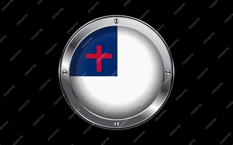 Premium Vector | Flag of christianity 3d badge vector image