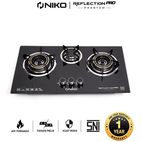 Jual Niko Kompor Gas Tanam Kaca Tungku Pro Phantom Next Black