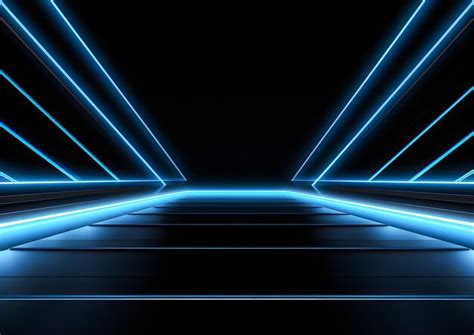 Premium Photo Modern Futuristic Blue Neon Lights Background