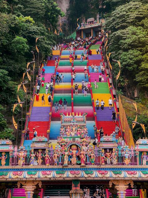 Colorful Stairs in Batu Caves in Malaysia · Free Stock Photo