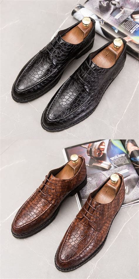 Prelesty Handsome Luxurious Men Shoes Formal Lace Up Shiny Business