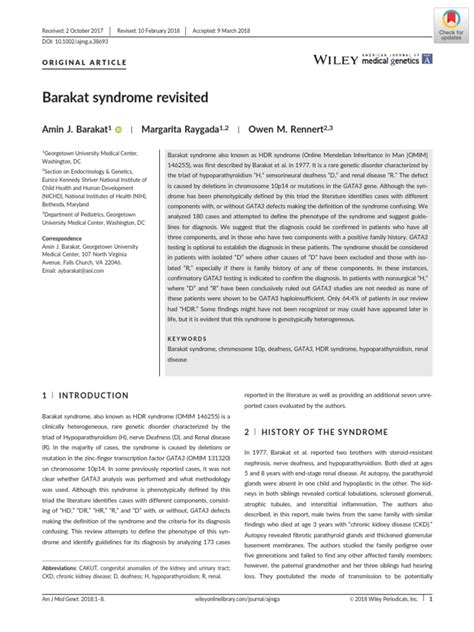 Barakat Syndrome Revisited | PDF | Genetic Disorder | Genetics