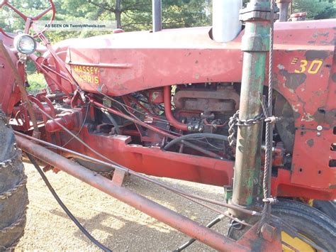 Antique 1951 Massey Harris 30 Farm Tractor With Rare Loader Vintage