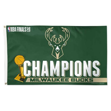 Milwaukee Bucks 2021 Wincraft Nba Champions 3x5 Deluxe Flag Trc Inc