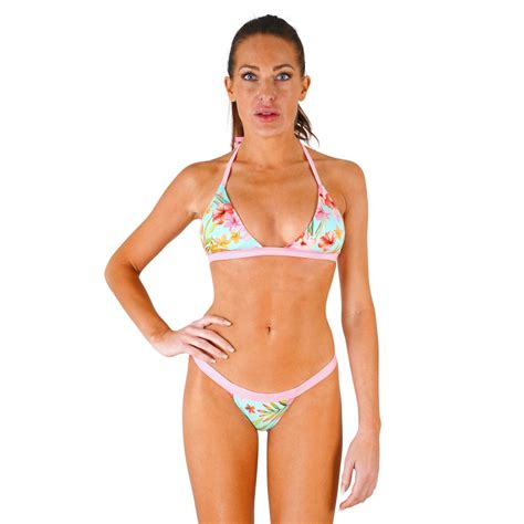Marquises Cintura Regolabile Costumi Triangle Sexy Bikini Brasiliani Tanga Mare Stampato