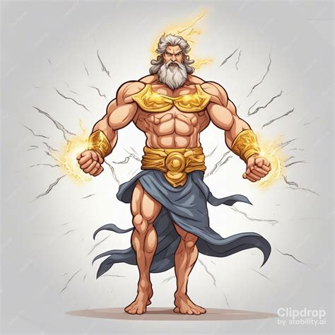 Premium Photo | Zeus cartoon illustration on white background