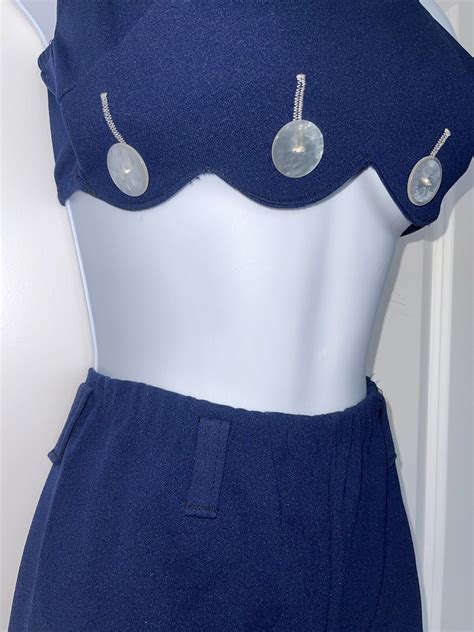 Vintage Bullet Bra Bikini Top Scalloped Edge Lucite B Gem