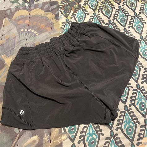 Black Lulu Lemon Hotty Hot Shorts Inseam Depop