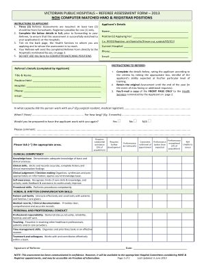 Fillable Online Edit Referee Assessment Form Submitted By Mr Leon