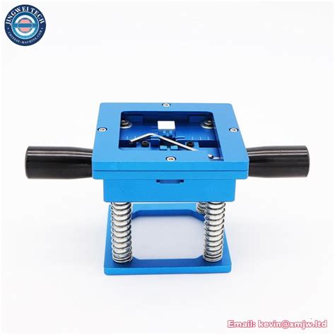 Blue BGA Reballing Kit 90 90mm Template Holder Fixture Jig With Hand