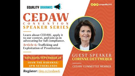 CEDAW Speaker Series Article 6 With Corinne Dettmeijer YouTube