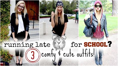 Running Late for School: 3 Comfy & Cute Outfits! - YouTube