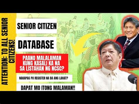 Senior Citizen Database Paano Malalaman Kung Kasali Na Kayo Sa