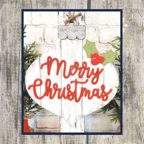 Rustic Merry Christmas Ornament Sign – Julie Did It Studios