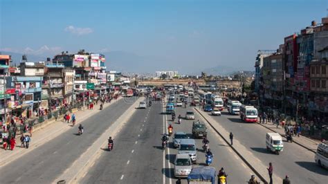 Kathmandu Ring Road in the Small Country of Nepal in Southeast Asia ...