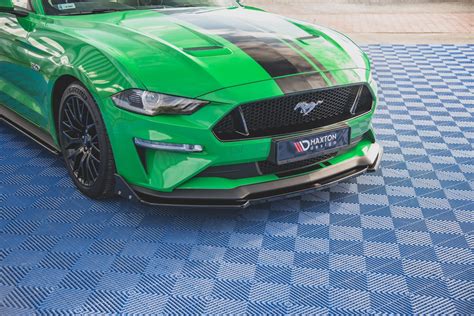 Splitter Przedni V Flaps Ford Mustang Gt Mk Facelift Gloss Black