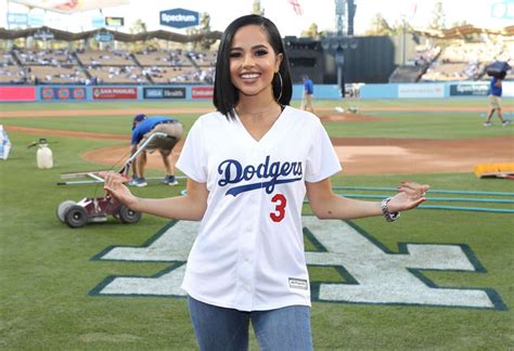 Becky G – Sings the National Anthem at Dodger Stadium in Los Angeles-11 ...