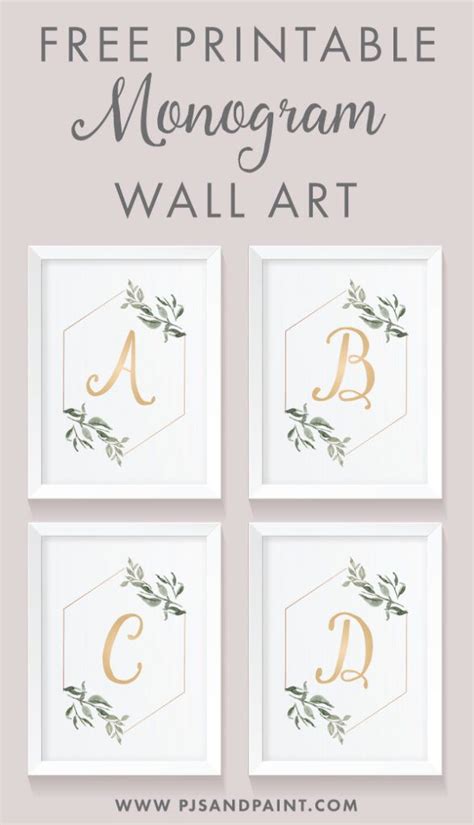 Free Printable Monogram Wall Art Diy Home Decor Artofit