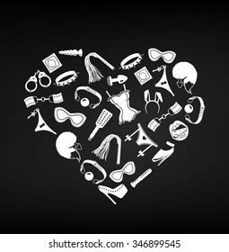 Sex Toys Bdsm Set Heart Form Stock Vector Royalty Free 346899545 Shutterstock