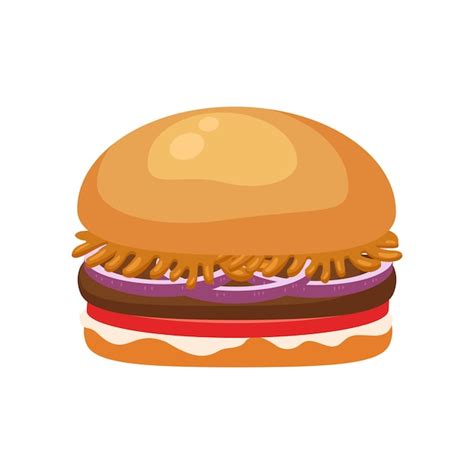 Ilustración de hamburguesa estilizada o hamburguesa con queso comida