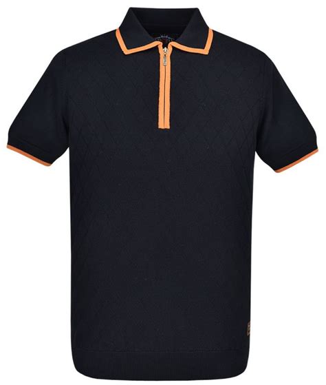 Trojan Records Black Diamond Knit Polo Shirt Modfellas Clothing