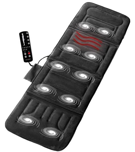 Full Body Massage Mat Vibrating Heated Pad Back Plush Massager Motorized Grey Full Body