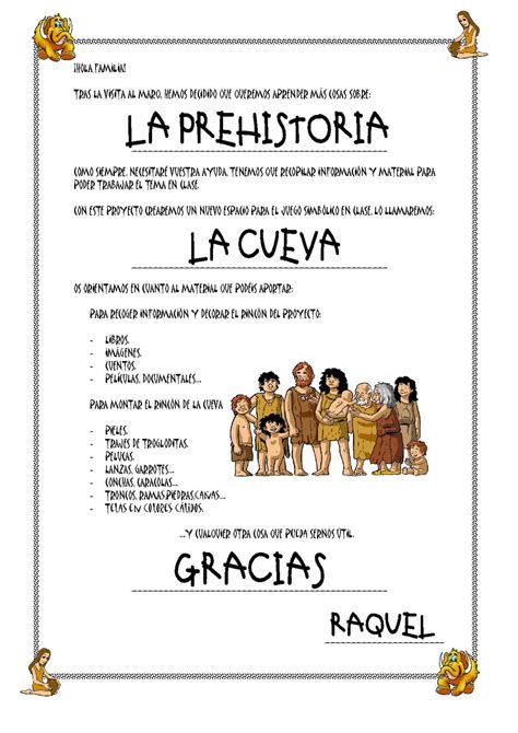 Clase De Infantil Fichas De La Prehistoria Prehistoria Lap Book