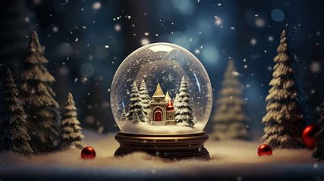 Christmas Snowglobe Wallpaper Plant Tree Free Photo Rawpixel