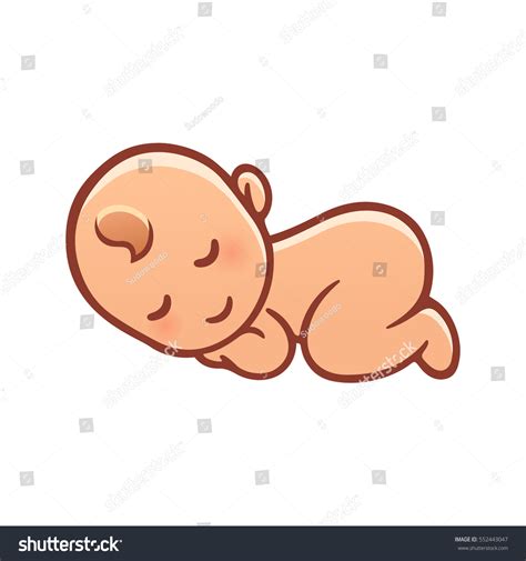 Cute Sleeping Baby Drawing Simple Cartoon Stock Vector (Royalty Free ...