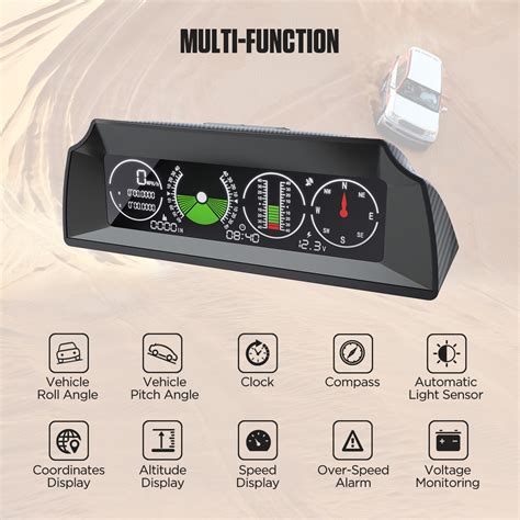 AUTOOL X90 GPS OBD2 Slope Meter Inclinometer Car Compass HUD Pitch Tilt