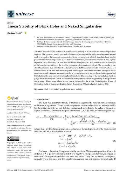 PDF Linear Stability Of Black Holes And Naked Singularities