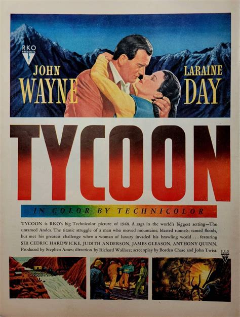 1947 Tycoon Vintage Movie Poster Print John Wayne Laraine Day Old Movie ...