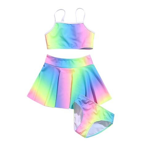 Girls Swimsuits Piece Tie Dye Bikini Briefs Bikini Swimwear Set