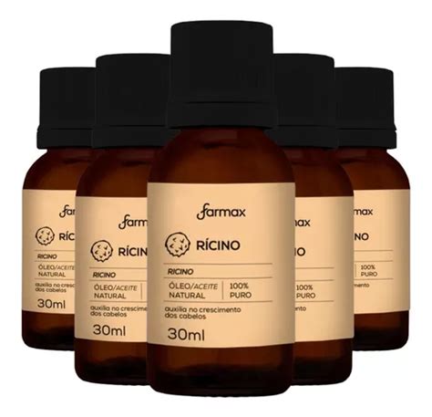 Kit 5 Óleos De Rícino Farmax 100 Puro P Crescimento Cabelo MercadoLivre